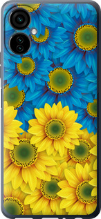 Чехол Жёлто-голубые цветы для Tecno Camon 19 Neo CH6i