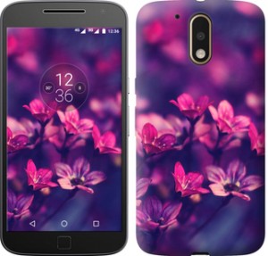 Чехол Пурпурные цветы для Motorola Moto G4 / G4 Plus