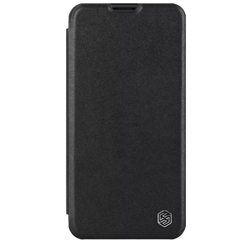 Кожаный чехол-книжка Nillkin Qin Pro Plain Camshield для Apple iPhone 15 (6.1") (Черный) в магазине vchehle.ua