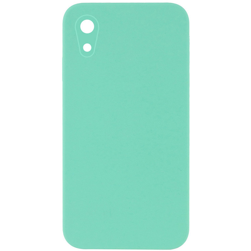 Silicone Case Square Full Camera Protective (AA) NOLOGO для Apple iPhone XR (6.1") (Бирюзовый / Turquoise)