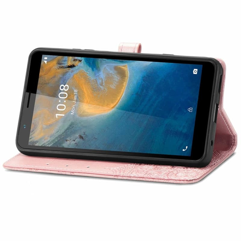 Кожаный чехол-книжка Art Case с визитницей для ZTE Blade A31 (Розовый) в магазине vchehle.ua