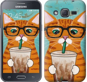 Чохол Зеленоокий кіт в окулярах на Samsung Galaxy J2 J200H
