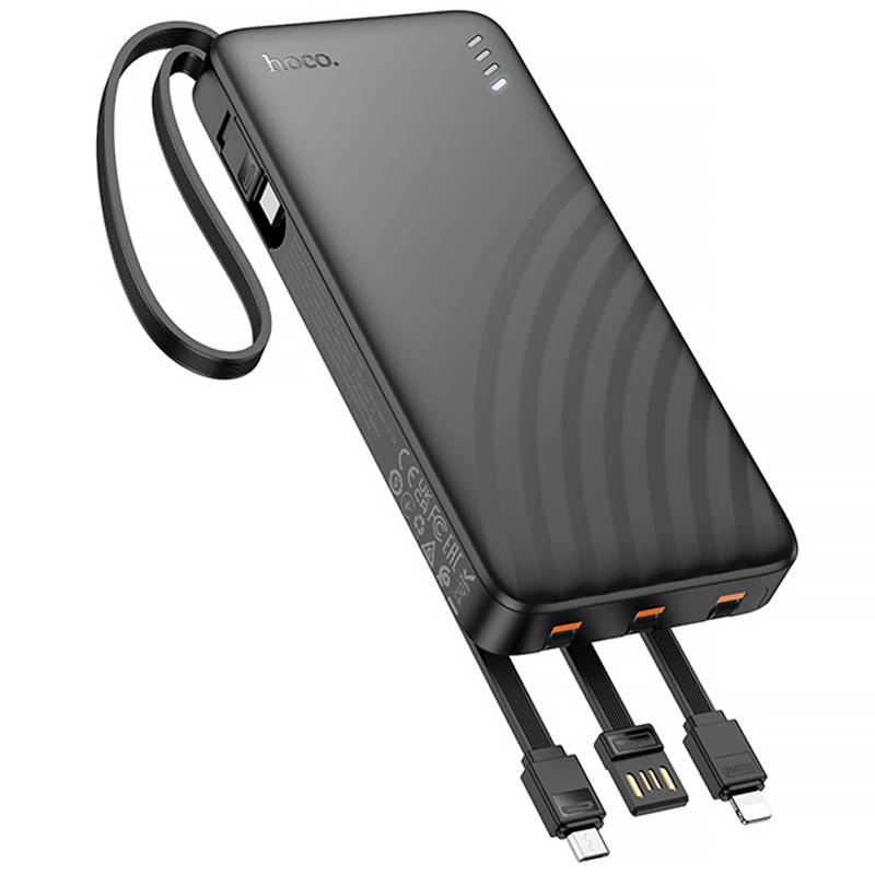 Фото Портативное ЗУ Power Bank Hoco J146 with 4 cables 10000 mAh (Black) на vchehle.ua