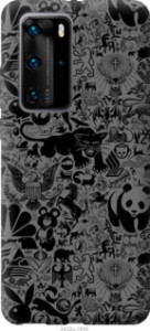 Чехол Чёрно-серый стикер бомбинг для Huawei P40 Pro