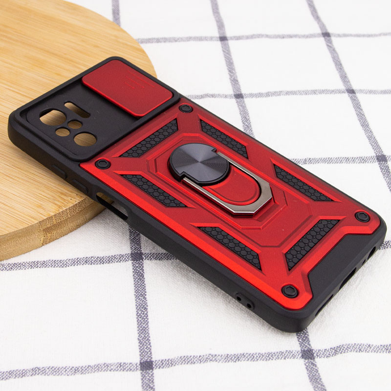 Ударопрочный чехол Camshield Serge Ring для Xiaomi Redmi Note 10 / Note 10s / Poco M5s (Красный) в магазине vchehle.ua