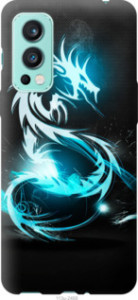 Чехол Бело-голубой огненный дракон для OnePlus Nord 2