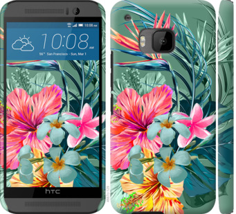 

Чехол Тропические цветы v1 для HTC One M9 844918