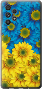 Чехол Жёлто-голубые цветы для Samsung Galaxy A73 A736B
