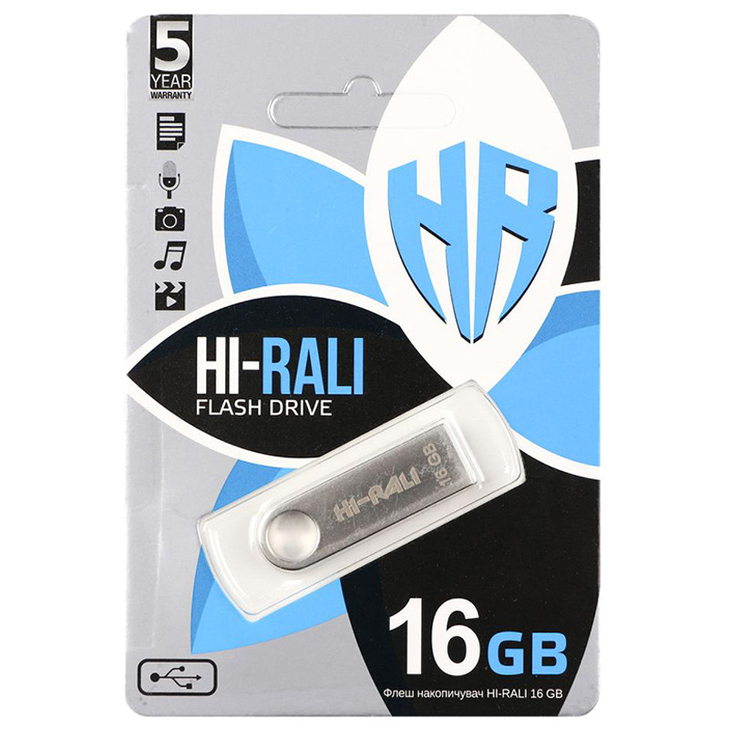 Флеш накопитель USB 3.0 Hi-Rali Shuttle 16 GB Серебряная серия