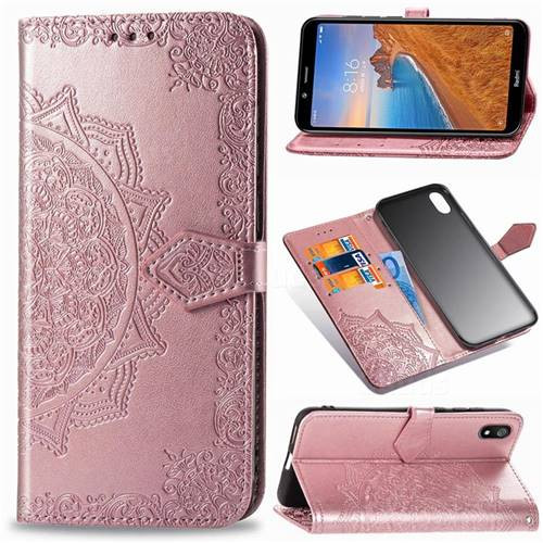 Фото Шкіряний чохол-книжка Art Case з візитницею на Xiaomi Redmi 7A (Рожевий) на vchehle.ua