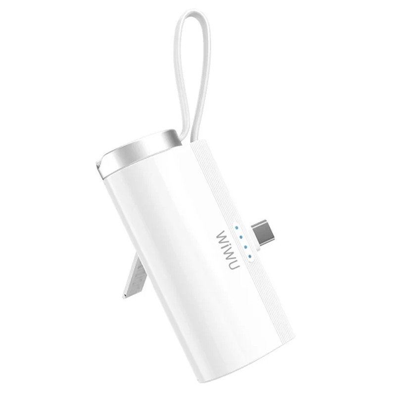 Фото Портативное ЗУ Power Bank WIWU W026 2 in 1 Type-C с БЗУ For Apple Watch 15W 5000 mAh (White) на vchehle.ua