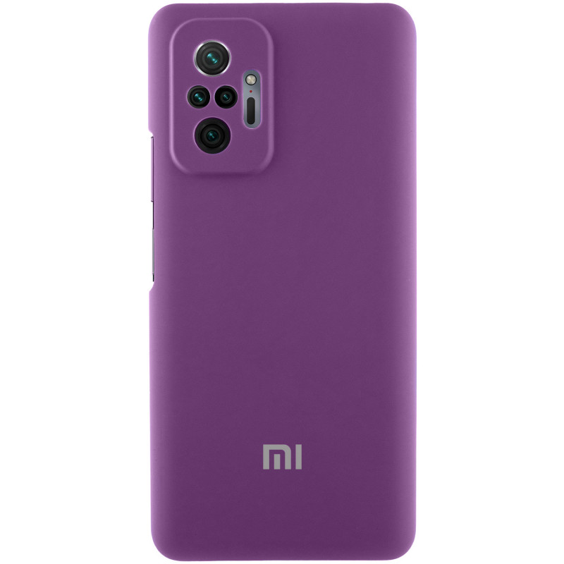 Чохол Silicone Cover Lakshmi Full Camera (AAA) with Logo на Xiaomi Redmi Note 10 Pro / 10 Pro Max (Сливовий / Purple)