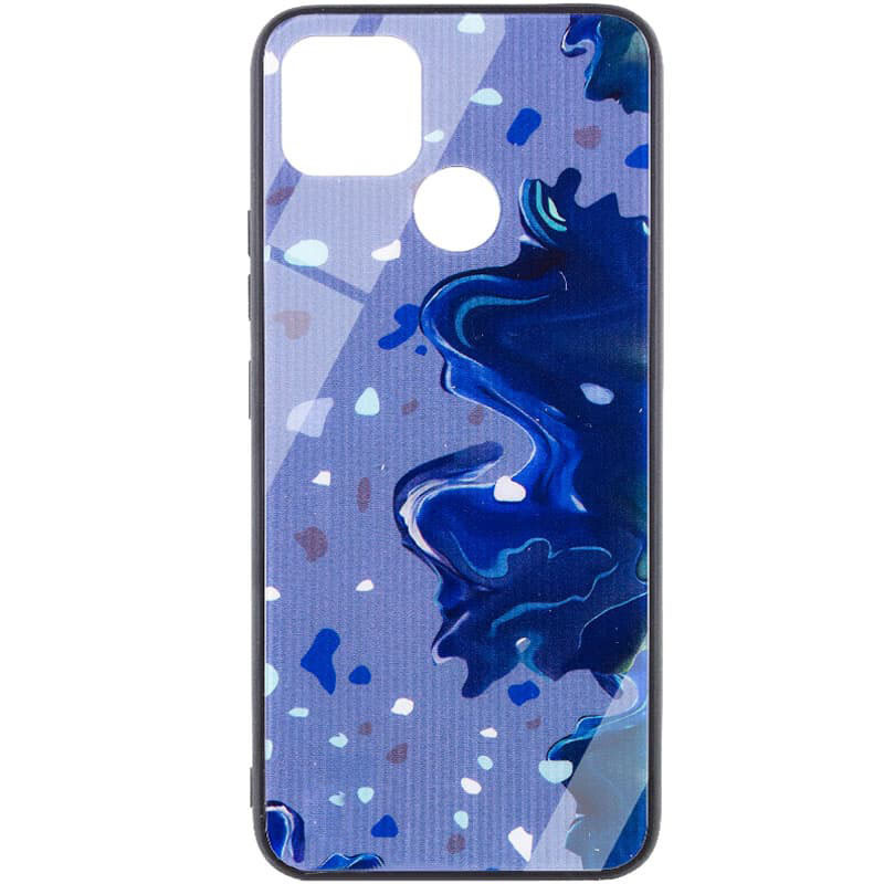 TPU+Glass чехол Diversity для Xiaomi Redmi 9C (Stains blue)