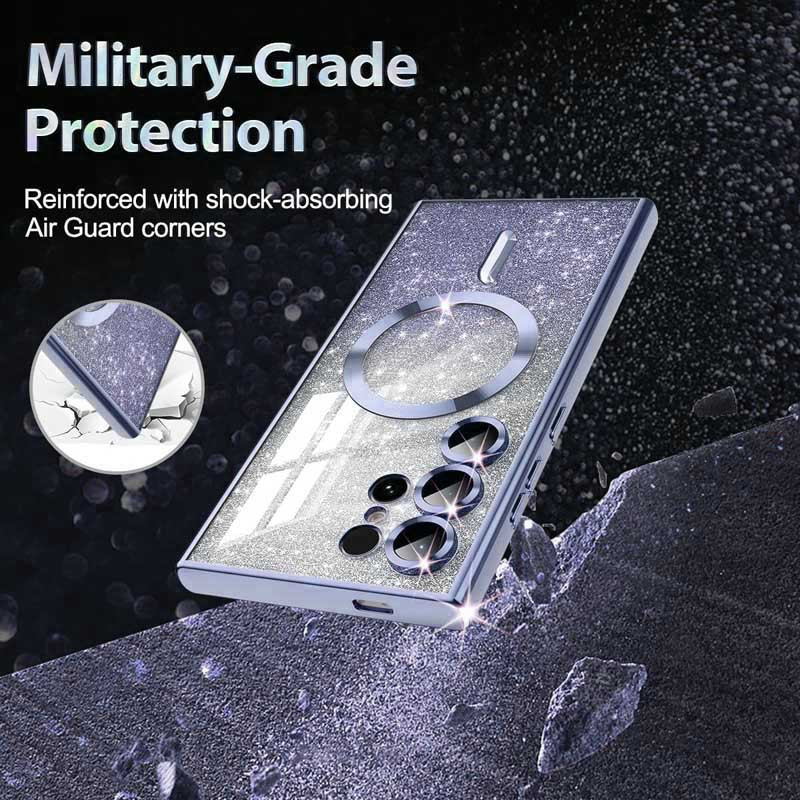 TPU чохол Delight case with Magnetic Safe з захисними лінзами на камеру на Samsung Galaxy S25 Ultra (Сірий / Lavender Gray) в магазині vchehle.ua