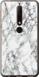 Чехол Мрамор белый для Nokia 6.1