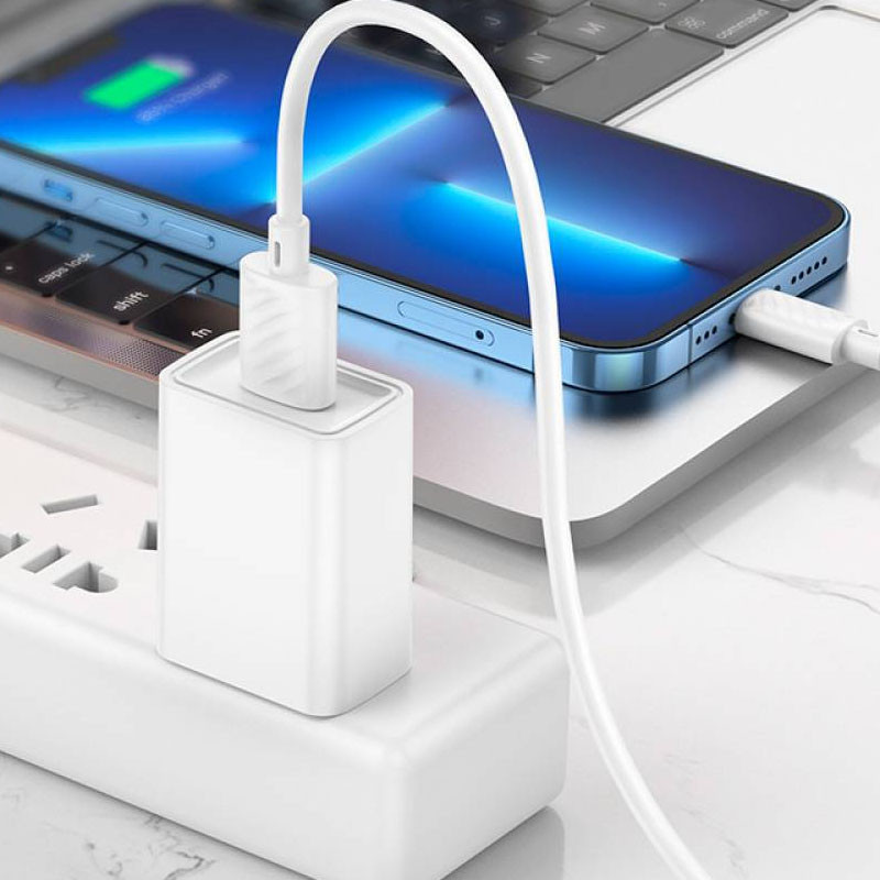 Фото Дата кабель Hoco X88 Gratified USB to Lightning (1m) (White) на vchehle.ua