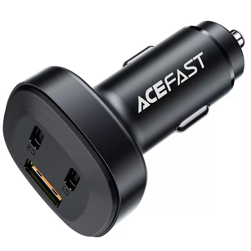 Фото АЗУ Acefast B3 66W(USB-C+USB-C+USB-A) three-port metal car charger (Black) в магазине vchehle.ua