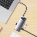 Купить Переходник HUB Baseus Metal Gleam Series 4-in-1 4xUSB3.0+RJ45 (WKWG070113) (Gray) на vchehle.ua