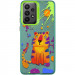 TPU+PC чехол TakiTaki Graffiti magic glow для Samsung Galaxy A13 4G (Shocked tiger / Green)