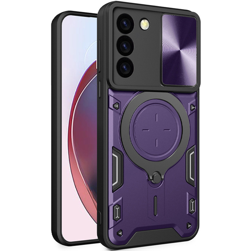 Фото Удароміцний чохол Bracket case with Magnetic на Samsung Galaxy S21 FE (Purple) на vchehle.ua