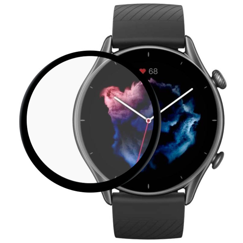 Фото Полімерна плівка 3D (full glue) (тех.пак) на Xiaomi Amazfit GTR 3 (Чорний) на vchehle.ua