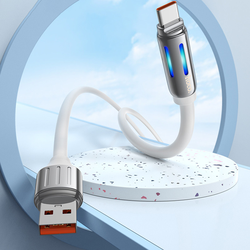 Дата кабель Hoco U136 Prize USB to Type-C 5A (1.2m) (White) в магазине vchehle.ua