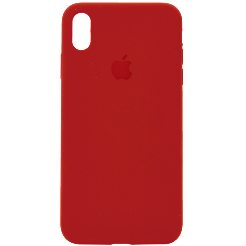 Чохол Silicone Case Full Protective (AA) на Apple iPhone X (5.8") / XS (5.8") (Червоний / Dark Red)