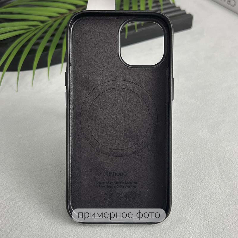Фото Шкіряний чохол Leather Case (AAA) with MagSafe на Apple iPhone 16e (6.1") (Black) на vchehle.ua