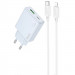 СЗУ Hoco C142A Direct PD20W+QC3.0 (1USB-A/1C) + кабель Type-C to Lightning (Blue)