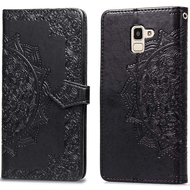 Фото Шкіряний чохол-книжка Art Case з візитницею на Samsung J600F Galaxy J6 (2018) (Чорний) на vchehle.ua