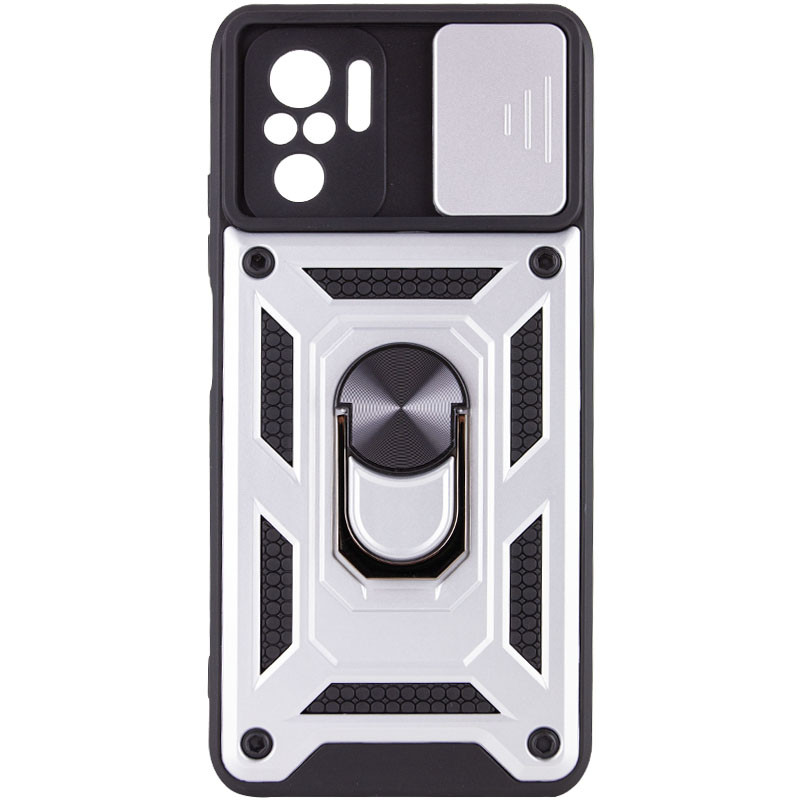 Фото Ударопрочный чехол Camshield Serge Ring для Xiaomi Redmi Note 10 / Note 10s / Poco M5s (Серебряный) на vchehle.ua