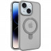 TPU+PC чехол Metal Buttons with Magnetic Safe Colorful HQ Ring для Apple iPhone 15 (6.1") (Grey)