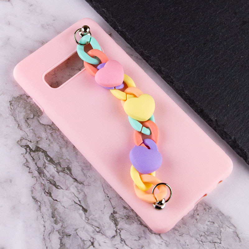Фото Чехол Chained Heart c подвесной цепочкой для Samsung Galaxy S10+ (Pink Sand) в магазине vchehle.ua