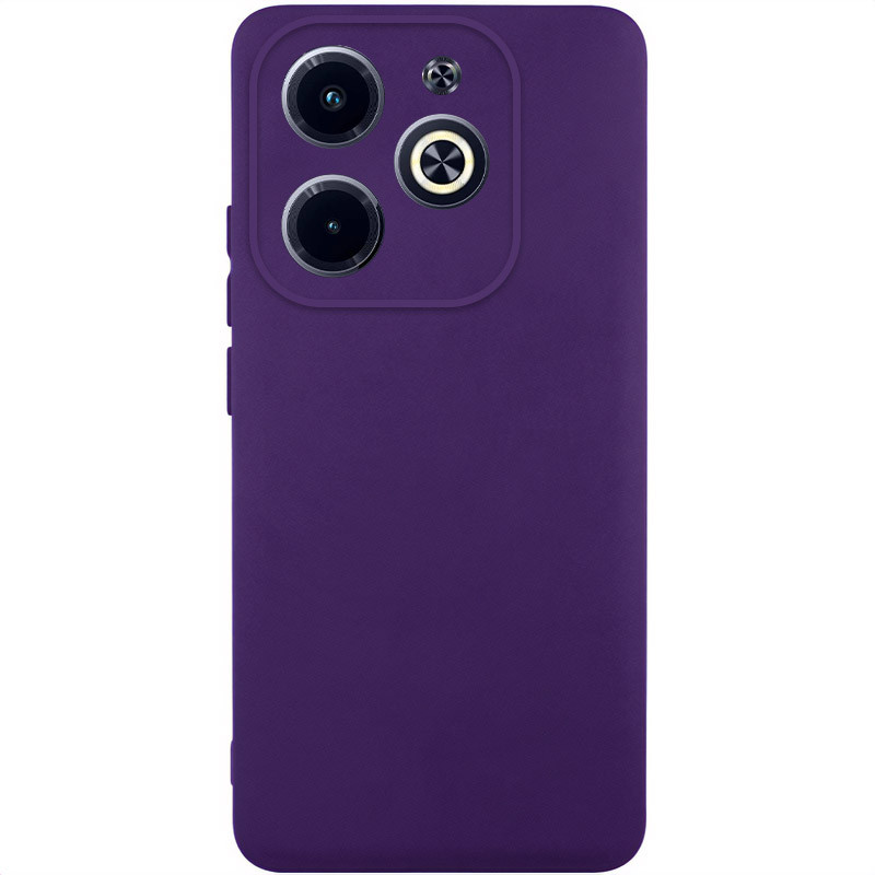 Чехол TPU GETMAN Liquid Silk Full Camera для Infinix Hot 40i (Темно фиолетовый / Dark Purple)