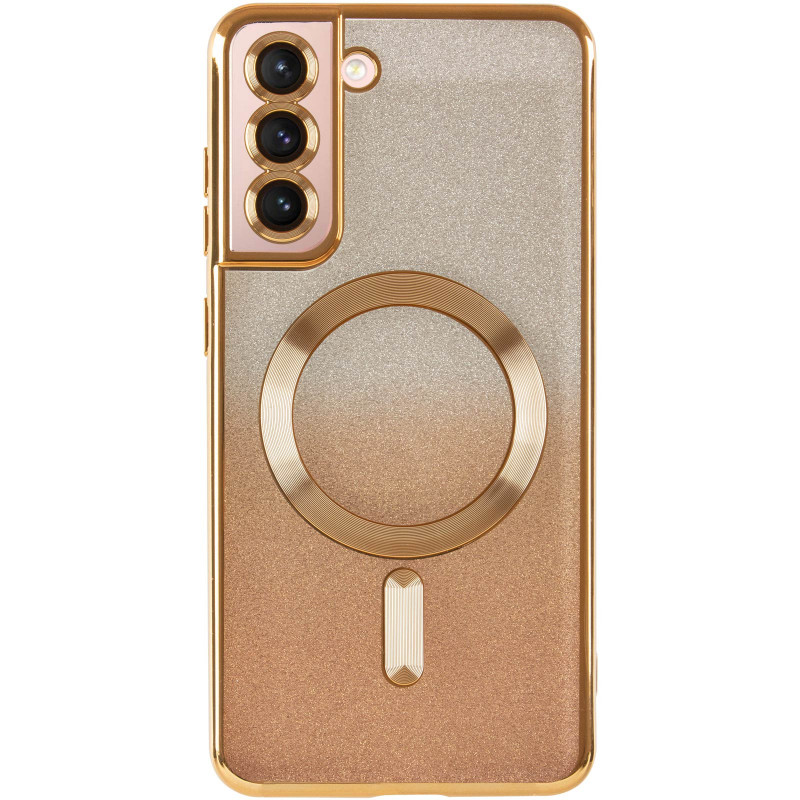 Фото TPU чехол Delight case with Magnetic Safe с защитными линзами на камеру для Samsung Galaxy S21 FE (Золотой / Gold) на vchehle.ua