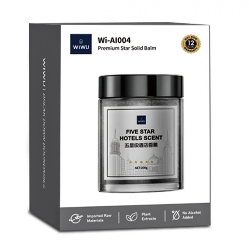 Фото Ароматизатор в машину WIWU Wi-Ai004 Premium Star Solid Balm (Grey) на vchehle.ua