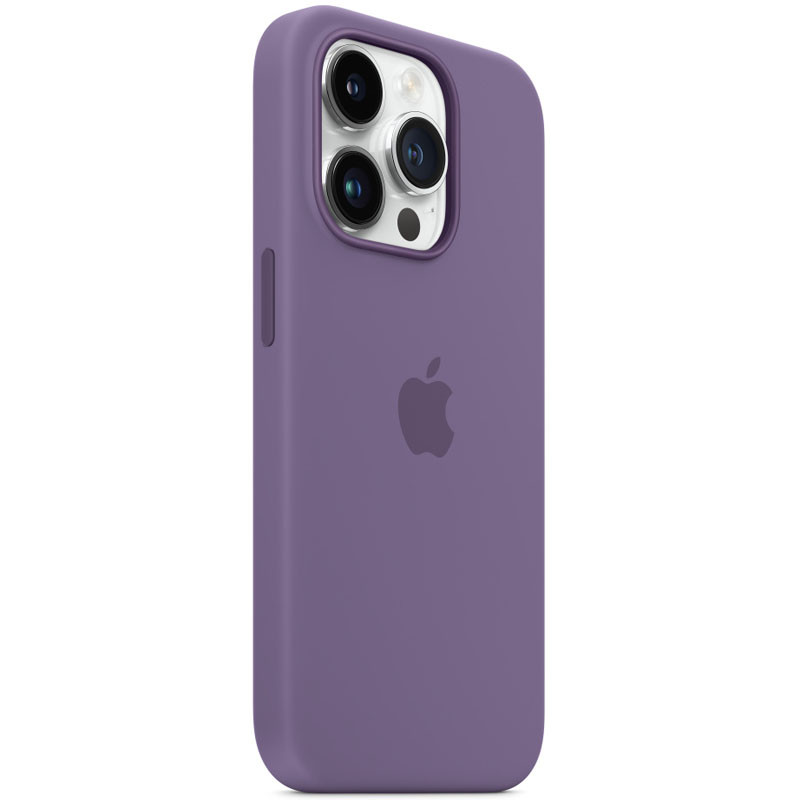 Фото Уценка Чехол Silicone case (AAA) full with Magsafe для Apple iPhone 14 Pro (6.1") (Эстетический дефект / Фіолетовий / Iris) на vchehle.ua