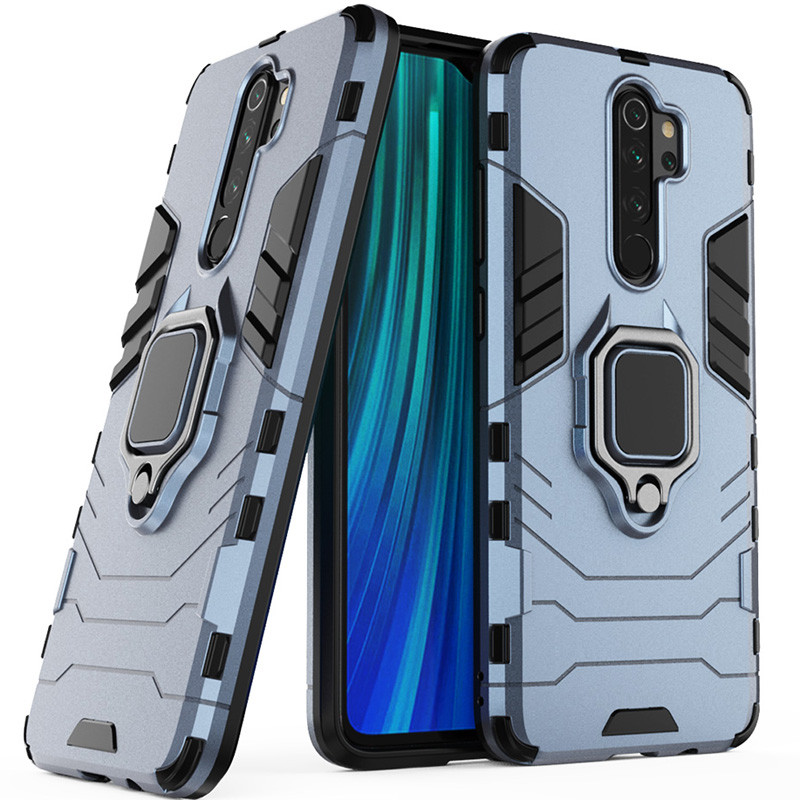 Фото Ударопрочный чехол Transformer Ring for Magnet для Xiaomi Redmi Note 8 Pro (Серый / Metal slate) на vchehle.ua