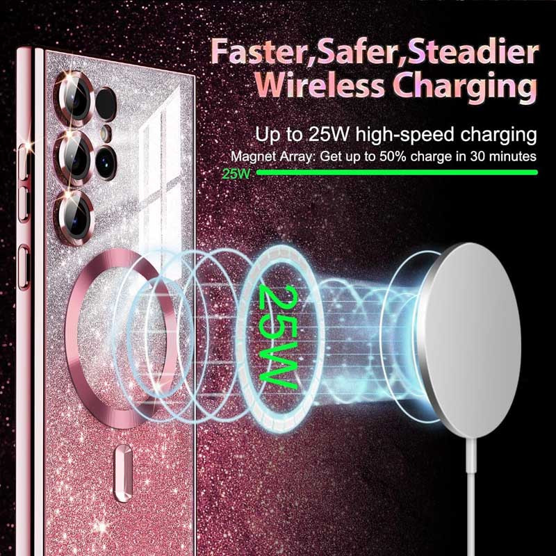 TPU чохол Delight case with Magnetic Safe з захисними лінзами на камеру на Samsung Galaxy S25 Ultra (Рожевий / Rose Gold) в магазині vchehle.ua