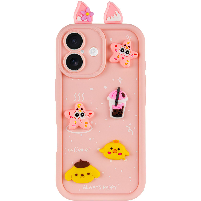 Фото Чехол TPU Toys Case with Ears для Apple iPhone 16 (6.1") (Light Pink) на vchehle.ua