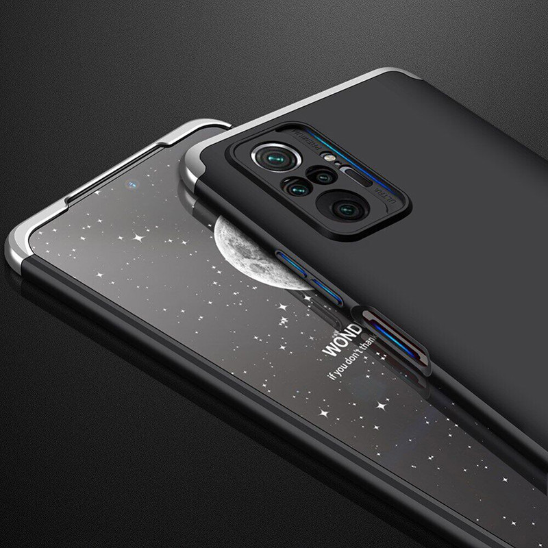 Купити Пластикова накладка GKK LikGus 360 градусів (орр) на Xiaomi Redmi Note 10 Pro / 10 Pro Max (Чорний / Срібний) на vchehle.ua