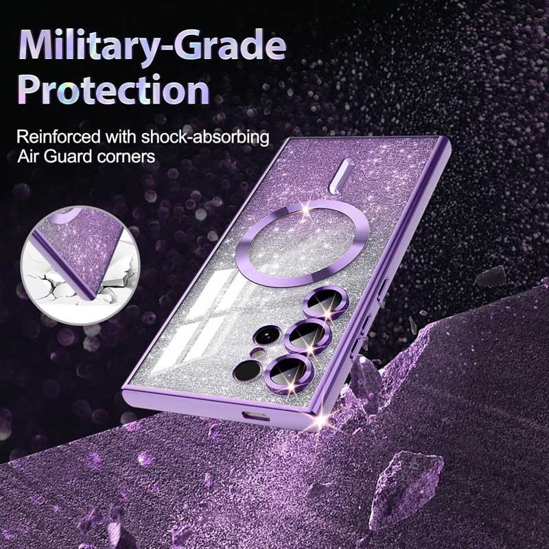 Фото TPU чохол Delight case with Magnetic Safe з захисними лінзами на камеру на Samsung Galaxy S25 Ultra (Фіолетовий / Purple) в маназині vchehle.ua