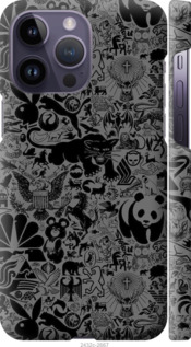 Чехол Чёрно-серый стикер бомбинг для iPhone 14 Pro Max