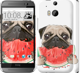 

Чохол Мопс і кавун на HTC One M8 843523