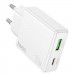 Фото СЗУ Hoco C142A Direct PD20W+QC3.0 (1USB-A/1C) (White) на vchehle.ua