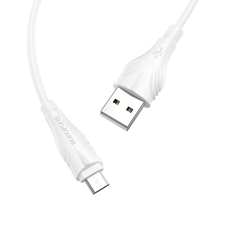 Купить Дата кабель Borofone BX18 Optimal USB to MicroUSB (2m) (Белый) на vchehle.ua