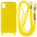 Чехол Cord case c длинным цветным ремешком для Apple iPhone X / XS (5.8") (Желтый)