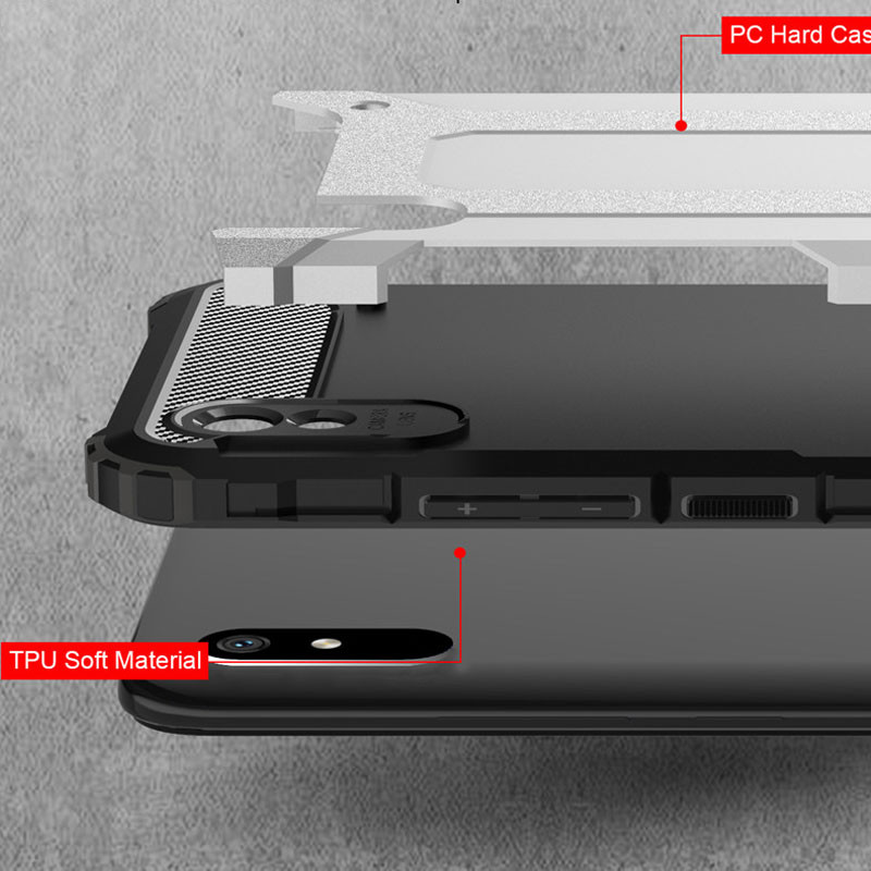 Замовити Броньований протиударний TPU+PC чохол Immortal на Xiaomi Redmi 9A (Срібний) на vchehle.ua