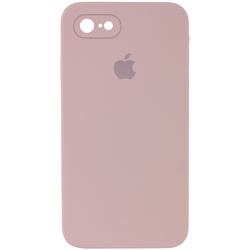 Чехол Silicone Case Square Full Camera Protective (AA) для Apple iPhone 7 / 8 / SE (2020) (4.7") (Розовый / Pink Sand)