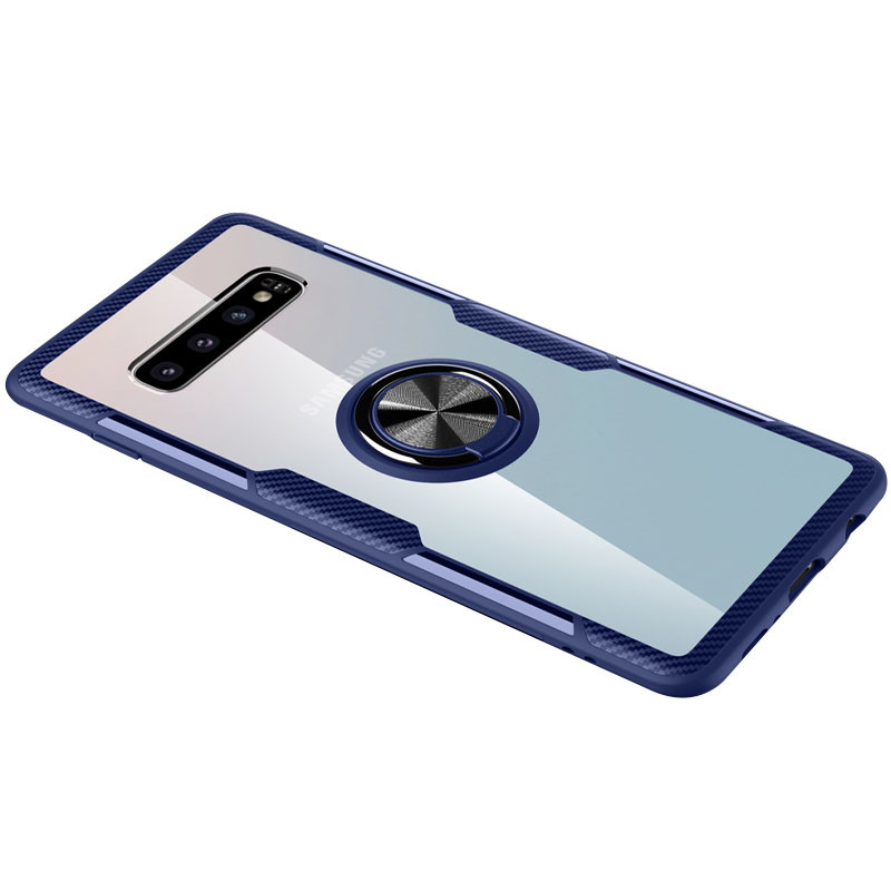 

TPU+PC чохол Deen CrystalRing for Magnet (opp) на Samsung Galaxy S10 (Прозорий / Синій) 908415